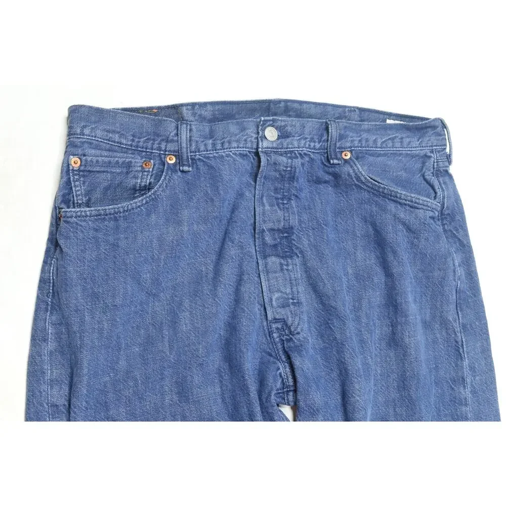 Levis 501 Shrink to Fit White Oak Cone Denim Mens 34x29 Blue Button-Fly Original